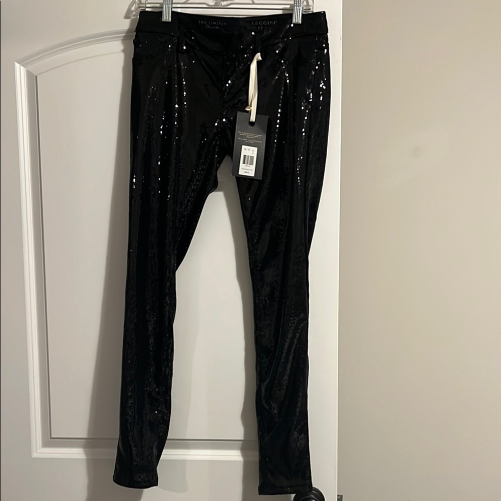 Express Black Sequin Leggings